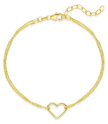 Produktbild von MATERIA Gold Armkette Herz aus 925 Silber vergoldet Damen Armband Kette Liebe 18-23cm längenverstellbar SA-82