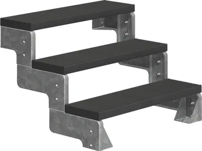Produktbild von Dolle Außentreppe Gardentop 54-66cm Geschosshöhe mit Trimax anthrazit 80cm breit ohne Geländer