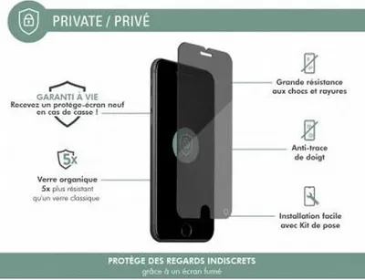 Image de Force Glass, film en verre Privacy Apple iPhone SE 2020, Transparent