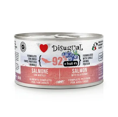 Obrázok produktu pre Disugual Dog Fruit Konzerva Losos a čučoriedky 150 g