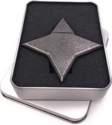 Produktbild von Onwomania Stern Universum Schwarz Metall USB Stick in Alu Geschenkbox 16 GB USB 2.0
