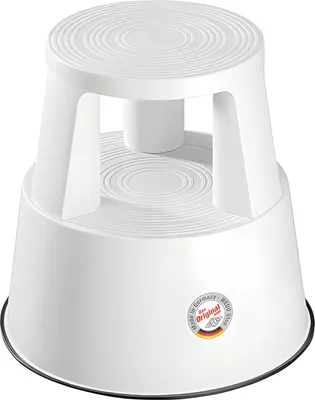 Immagine prodotto di Sgabello con rotelle WEDO, in plastica, bianco / RAL 9010