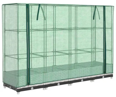 Immagine prodotto di vidaXL Letto rialzato con attacco per serra in rattan 160x40x123 cm