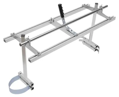 Zdjęcie produktu dla Podstawka do piły łańcuchowej do rąbania drewna, wytrzymałe aluminium, wszechstronna kompatybilność, srebrna