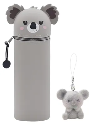 Produktbild von 2-in-1-Etui aus weichem Silikon, Stifthalter, stehendes Stiftetui, koalaförmiger Stifthalter