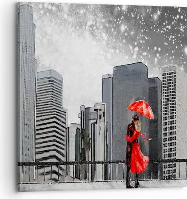 Produktbild von Bild auf Leinwand - Leinwandbild - Stadt Haus Straße - 70x70cm - Wand Bild - Wanddeko - Wandbilder - Leinwanddruck - Bilder - Kunstdruck - Wanddekoration - Leinwand bilder - Wandkunst - AC70x70-3948
