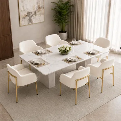 Imagen del producto de MODFU, juego de 2 sillas para comedor con reposabrazos, sillas tapizadas con patas ajustables, sillas de cocina con asiento acolchado, color blanco