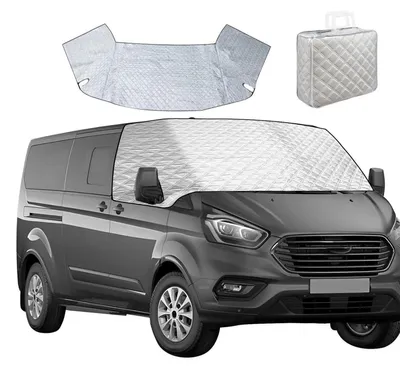 Obrázek produktu pro Kryt na čelní sklo pro Ford Transit Custom, dvouvrstvá bavlna s magnetickým zapínáním