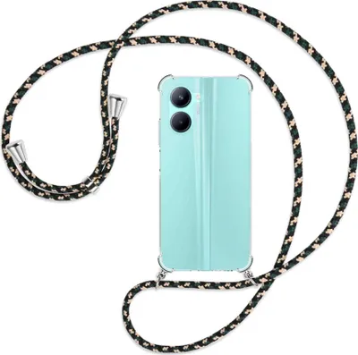 Produktbild von Handykette Backcover-Schutzhülle mit Band (Metall silberfarben) für Realme C33 (RMX3624, 6.5'') - camouflage