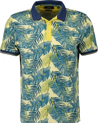 Ragman Piqué-Polo Dschungelprint viva la vida in braun