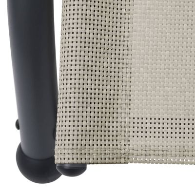 vidaXL Doppel-Sonnenliege mit Sonnendach Textilene Creme