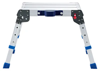 Zdjęcie produktu dla SucceBuy, platforma robocza o wymiarach 419x305 mm, składana platforma robocza z aluminium, wytrzymała do 226,8 kg, regulowana wysokość od 305 do 406 mm, platforma z blokadą bezpieczeństwa, przenośna drabina schodkowa do użytku domowego i w warsztacie