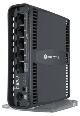 Produktbild von Mikrotik hAP ax2, Wi-Fi 6 (802.11ax), Dual-Band (2,4 GHz/5 GHz), Ethernet/LAN, Schwarz, Tabletop-Router