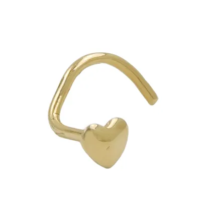 Produktbild von Nasenstecker 24mm Spirale mit kleinem Herz 18Kt GOLD gold 2,4mm