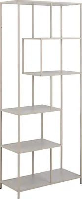 Produktbild von Standregal >Seaford< in grau, Metall / Holzwerkstoff - 77x185x35cm (BxHxT)