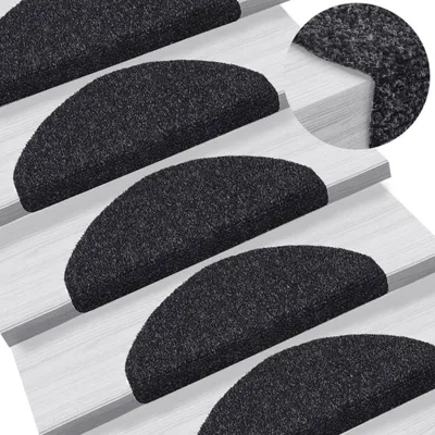 Produktbild von The Living Store Treppenmatten Selbstklebend 10 Stk. Schwarz 65x21x4cm