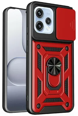 Produktbild von OPPO Reno15 Hülle - Coverup Armor Ring Ständer Back Cover mit Kamera Schutz - Rot