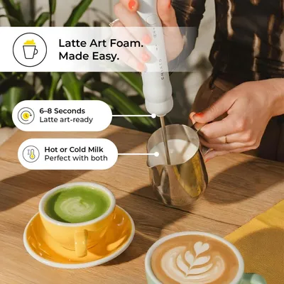 Image de Mousseur à lait électrique CHiATO nanoPLAY – rechargeable, blanc