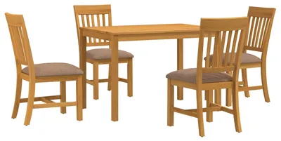 Immagine prodotto di vidaXL Set da pranzo, 5 pezzi, grigio, legno massello di quercia