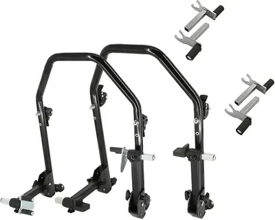 Imagen del producto de SEFIS D20U: Juego de soportes para motocicletas, elevador para la rueda delantera y trasera, soporte de servicio, soporte para montaje de motocicletas, elevador para motocicletas (2 en 1 / 2 en 1)