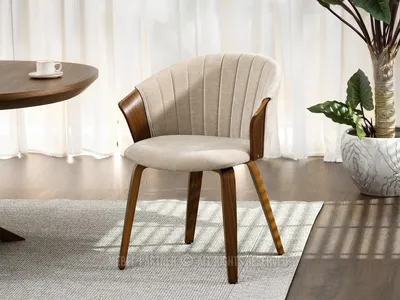 Produktbild von Polsterstuhl RAHMA - beige / walnuss