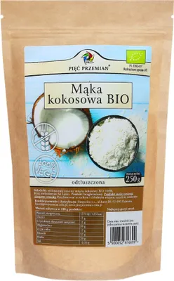 Produktbild von ENTFETTETES KOKOSMEHL, GLUTENFREI, , 250 g – PIĘĆ PRZEMIAN