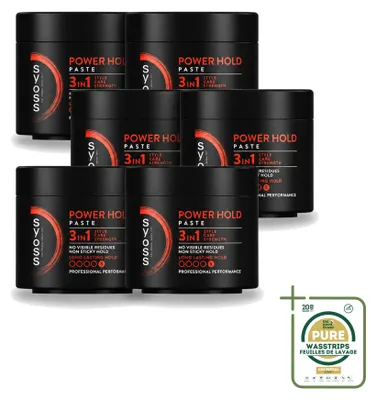 Productafbeelding van 6 x Syoss Power Hold haarpasta - 150 ml - Verpakking met 6 stuks