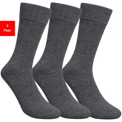 Produktbild von Diabetikersocken Damen & Herren Gesundheitssocken ohne Gummibund & Naht weich druckfrei - Anthrazit 35-38 3 Paar