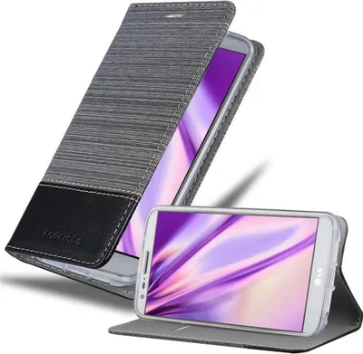 Produktbild von Cadorabo Hülle für LG G2 Schutzhülle in Grau Handy Hülle Etui Book Case Cover