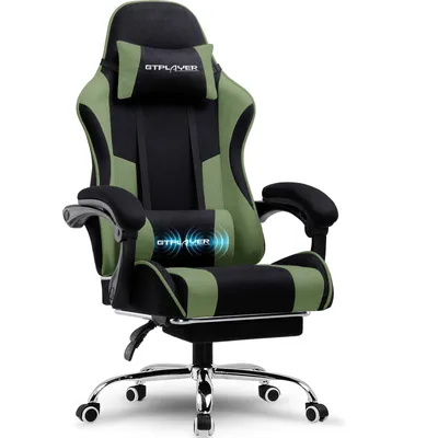 Obrázek produktu pro Herní židle GTPLAYER, kancelářská židle, ergonomická počítačová židle, herní židle s bederní masážní opěrkou, opěrkou nohou a opěrkou hlavy