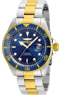 Obrázok produktu pre Invicta Pro Diver 22058 Pánske Hodinky - Kvarcový Mechanizmus - Nerezová Oceľ s Modrým Ciferníkom - 43 mm