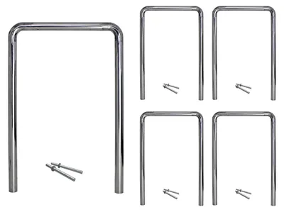 Produktbild von 5 x Fahrradanlehnbügel 118 x 78 cm Edelstahl Ø 60 mm Typ U Einbetonieren Fahrradständer Parker Typ U