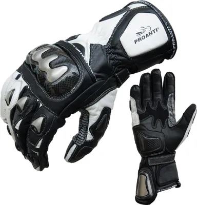 Produktbild von Motorradhandschuhe Racing Pro weiß von PROANTI® - Größe XL