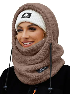 Produktbild von Plüsch Sturmhaube Unisex Winddicht Thermo Balaclava Ski Mask(Kaffee)