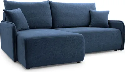 Produktbild von Selsey Netarro - Ecksofa mit Schlaffunktion, Bettkasten und Chenille-Bezug, marineblau, links
