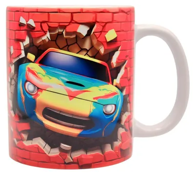 Keramikbecher Rennwagendesign 325 ml, spülmaschinenfest