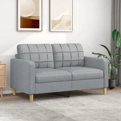 Produktbild von ZMH 2-Sitzer-Sofa Hellgrau 140 cm Stoff