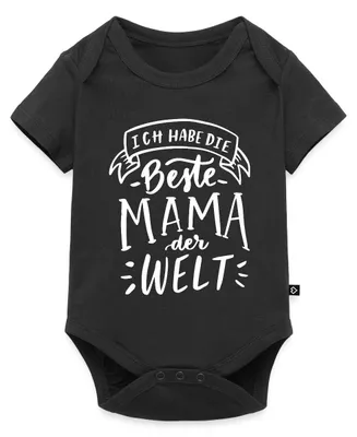 Produktbild von Spreadshirt Beste Mama der Welt | Geschenk Mutter Kurzarm Tages Baby Body, 68 (3-6 M.), Schwarz