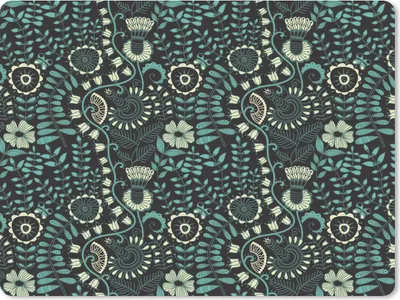 Produktbild von MuchoWow® Mauspad Mousepad Blumen - Blau - Muster 23x19 cm - Mousepads - Maus Mat - Pad - Mausunterlage - Schreibtischunterlage - Mauspad