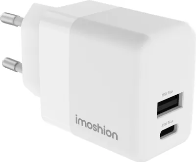 Productafbeelding van imoshion Wall Charger - Oplader - USB-C + USB-A - Power Delivery en Quick Charge - 35W - Wit