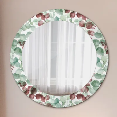Produktbild von Wohnzimmer Spiegel - Mirror zum Wandspiegel Schlafzimmer – Schminkspiegel - Eucaliptus - Rund: Ø60 cm