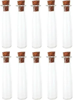 Immagine prodotto di 10 mini provette in vetro da 4 cm con tappo in sughero