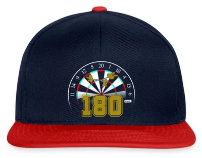 Produktbild von Spreadshirt 180 Dart Geschenk Darts Geschenk Für Dartspieler Fan Hariz Snapback Cap, One size, Navy/Rot