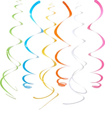 Immagine prodotto di Set di decorazioni da appendere a spirale colorate 55,8 cm - taglia unica