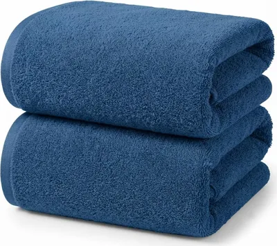 Productafbeelding van Ruggeri set van 2 douchehanddoeken, katoen, 70 x 140 cm, blauw