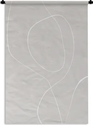 Produktbild von MuchoWow® Wandteppich Wandbehang Linienkunst - Abstrakt - Pastell 60x90 cm Tapisserie Dekoration Wandtuch - Foto-Teppich - Abwaschbar