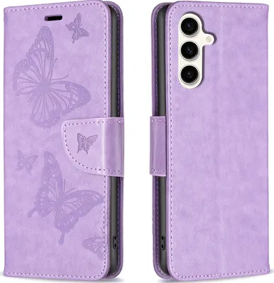 Produktbild von Mobigear Butterfly  Samsung Galaxy S23 FE Hülle Klapphülle Geldbörse - Lila