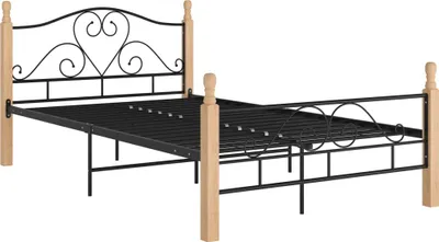 Produktbild von vidaXL Bettgestell Schwarz Metall 120x200 cm