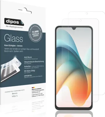 Produktbild von 2x Schutzfolie für Benco V92c S matt - Anti-Shock 9H Folie dipos Glass Kunststoffglas