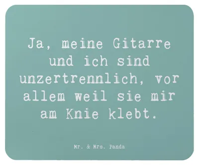 Produktbild von Mr. & Mrs. Panda Mousepad Spruch Gitarre Freund - Meeresbrise - Geschenk, Abenteuer, Lernen, Musiker, Freiheit, laptop, Musik, Instrument, Akustik, Liebe, Mauspad, pc
